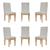 KIT 6 Cadeiras Reforçada para Mesa de Jantar Luxo Linho Linho Cinza Claro