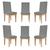 KIT 6 Cadeiras Reforçada para Mesa de Jantar Luxo Linho Linho Grafite