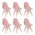 Kit 6 CadeirasDe Jantar Eames Para Escrivaninha Escritório Plástico Pés De Madeira Decoração Mesa - Cores Rose