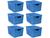 Kit 6 Caixas Organizadoras Rattan 7 Litros Com Tampa  Azul