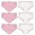 Kit 6 Calcinhas Selene Algodão Infantil Rosa, Branco