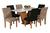 Kit 6 Capas de Cadeira de Jantar mista esmtampada Luxo Decoração Elegante onça/preto