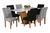 Kit 6 Capas de Cadeira de Jantar mista esmtampada Luxo Decoração Elegante zebra/preto