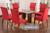 Kit 6 capas de cadeira jantar cozinha com elástico Vermelho