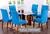 Kit 6 Capas Para Cadeira Jantar Malha Com Elástico Oferta Azul, Claro