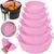 Kit 6 Forma Silicone Air Fryer Antiaderente Para Fritadeira Rosa