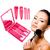 Kit 6 Pçs Compacto Pincel de Maquiagem Estojo Espelho Bolsa Pink