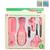 Kit 6 Peças Higiene do Bebê Adoleta Escova Pente Tesourinha Lixa Cortador de unhas Infantil Rosa