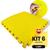 Kit 6 Placas Tatame Tapete Tapetinho Piso EVA 50X50X1cm (10mm Espessura) 1,5m² Diversas cores Emborrachado Infantil Yoga Atividades Físicas Amarelo