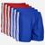 Kit 6 Shorts Futebol Masculino Plus Size Cós Elástico Faixa Azul royal, Vermelho