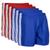Kit 6 Shorts Futebol Masculino Plus Size Cós Elástico Faixa Azul royal, Vermelho