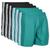 Kit 6 Shorts Futebol Masculino Plus Size Cós Elástico Faixa Verde água, Preto