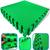 Kit 6 Tapete Infantil EVA Estilo Piso Tatame 50x50cm 20mm (1,5m²) Grosso Emborrachado Crianças Bebes Academia Exercícios Encaixe + Bordas Acabamento Verde bandeira