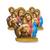 Kit 6 Unidades Sagrada Família Busto Barroca 20cm Dourado Colorida