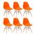 KIT - 6 x cadeiras Charles Eames Eiffel DSW - Base de madeira clara Laranja, Assento nacional