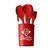 Kit 7 Pçs Utensílios de Cozinha Silicone Cabo Madeira Colors Vermelho