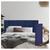 Kit 7 Placas 20x60 Adesivas Modulada Retangular Cabeceira Quarto Casal Decorativo Cama Box Azul Suede