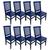 Kit 8 Cadeiras De Madeira Maciça Mineira Para Cozinha E Sala Azul