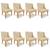 Kit 8 Cadeiras Estofadas para Sala de Jantar Base Fixa de Madeira Castanho Lia Veludo Off White - Ibiza Off White