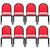 Kit 8 Cadeiras Hoteleiras Auditório Empilhável Sintético M23 Vermelho - Mpozenato Vermelho