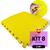 Kit 8 Placa Tapete Infantil Peça EVA Estilo Tatame 50x50cm 10mm (2m²) Emborrachado Crianças Bebes Exercícios c/ Encaixe + Bordas Acabamento Amarelo