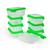Kit 8 Potes Vasilhas 500ml Marmita Congelada Fitness Reutilizável Freezer e Microondas verde