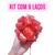 Kit 9 Laços Bola Prontos Presente Aniversário Mães Namorados LB1-Vermelho C/ Coração