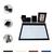 Kit A4 Sintético Escritório Organizador de Mesa Porta Lápis Treco Caneta Home Office Porta Retrato Preto Black Croco