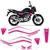 Kit Adesivos Tanque Moto Honda Cg Titan 160 2018 Até 2020  ROSA/BRANCO