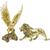 Kit Águia Decorativa + Leão Enfeite Resina Rack Mesa Sala Nicho Luxo Escritório Decoração Aguia + Leão Bronze