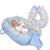 Kit Almofada Travesseiro de Amamentar Com Ninho Redutor de Berço 2 Peças Unissex Enxoval do Bebê Safari Azul