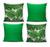 Kit Almofadas Decoração Casa Com Refil 45x45 04 Unidades Folhagem verde, Verde