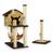 Kit Arranhador Sisal Gato Casa Casinha com Rede Com Poste Arranhador P Para Pets Animais De Estimação - MIU Chocolate, Bege