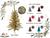 Kit Atacadista com 5 Pinheirinhos de 90 cm Para Decoração Natalina -  Árvore Colorida de Natal. Ouro + Branco