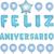 Kit Balão Metalizado Feliz Aniversário Festa Namorado 27 Pçs Azul Claro