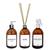 Kit Banheiro Frasco Pet Ambar Aromatizador de Ambiente com Vareta + Borrifador Home Spray + Sabonete Liquido 500ml  Minimalista TAMPA PRATA - ETQ. BRANCA