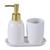 Kit Banheiro Lavabo Acessórios Conjunto Organização 3Pcs Bandeja Porta Escova e Sabonete Dourado