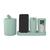 Kit Banheiro Lavabo Acessórios Conjunto Organização 4Pcs Bandeja Suporte Celular Skin Care Verde