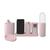 Kit Banheiro Lavabo Acessórios Conjunto Organização 6Pcs Bandeja Suporte Celular Skin Care Rosa