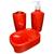 Kit Banheiro Lavabo Porta Sabonete Liquido Porta Escova Vermelho