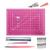 Kit Base de Corte Pequena A-5 Régua 15cm Estilete de Precisão com Refil Pinça Para Patchwork Artesanato Scrapbook Rosa