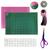 Kit Base de Corte Placa Apoio para Mesa A2 45x60cm Tesoura de Titanium Régua Acrílico15x60cm Cortador de Tecidos e Papel 45mm Base Verde e Rosa Cl45r