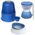 Kit - Bebedouro Vida Mansa 2 litros Nao Molha Pelos + Comedouro 320ml + Lancheira Pet para Passeio Azul