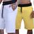 Kit Bermudas Shorts Plus Size Grande Masculinas Lisa Veste Até G5 Corrida Branco, Amarelo, Liso