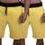 Kit Bermudas Shorts Plus Size Grande Masculinas Lisa Veste Até G5 Corrida Amarelo, Amarelo, Liso