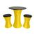 Kit Bistro + 2 Banqueta Taça Design Elegante Diversas Cores AMARELO GIRASSOL 007