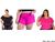 kit Blusa Body Feminino Plus Size Ciganinha Babado + Camiseta Gola V Basica Blusas T-shirt +Shortinho Tactel Saída de Praia Preto rosa rosa