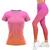 Kit Blusa Feminina Academia Dry Degrade Calca Legging Cos Alto Fitness Suplex Caminhada Treino Laranja rosa