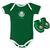 Kit body bebê e pantufa Palmeiras torcida baby licenciado Verde