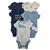 Kit Body Carters Manga Curta 5 Peças Bebe Menino Original Bori Bodi Baby Boy Cartes 5 Pack Azul, Marinho